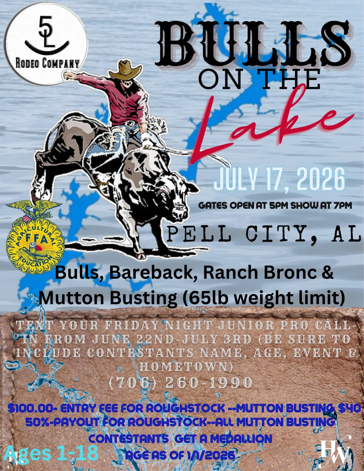 Bulls on the Lake special event flyer - July 17, 2026 in Pell City, Alabama